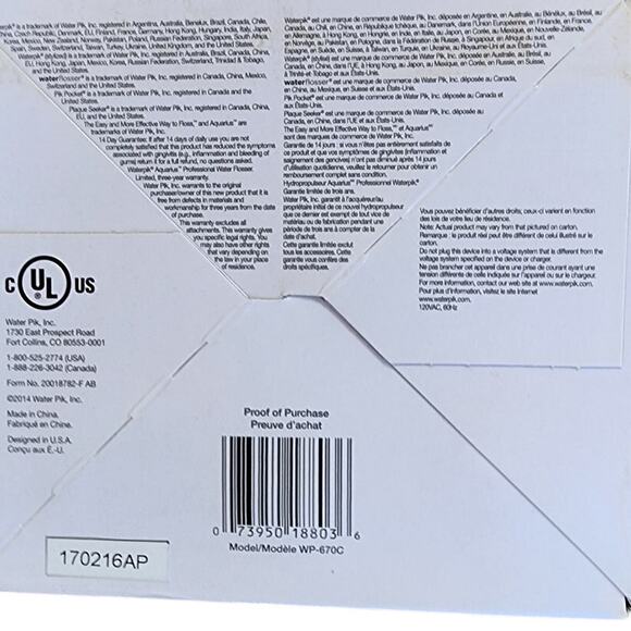 Waterpik Waterflosser Aquarius Professional Designer Series Satin Chrome & White - Picture 6 of 7